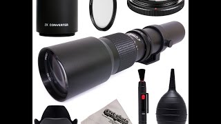 Manual Telephoto Lens Super 500mm1000mm f8 for Panasonic Lumix DMC [upl. by Pagas87]