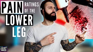 RATING Tattoo Pain LEVELS 15 on the LOWER LEG [upl. by Eivad]