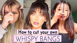 How To Cut Your Own WISPY BANGS  Hair Trend 2022 [upl. by Haimirej]