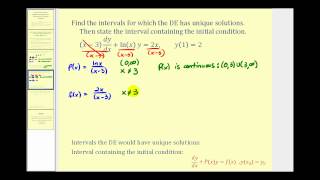 Find the Interval That a Linear First Order Differential Equation Has a Unique Solution [upl. by Leuqcar]