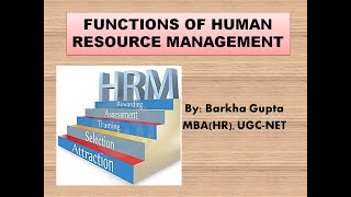 What are the functions of Human Resource Management managerial and operative Hindi [upl. by Ettenawtna]