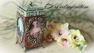 Dekoracyjne pudełko w stylu rokoko  Decorative box in Rococo style Decoupage Tutorial [upl. by Atika837]