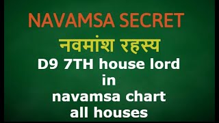 Navamsa secret D9 7th house lord in Navamsa chart all houses hindi Vedic astrology [upl. by Adnaluy606]