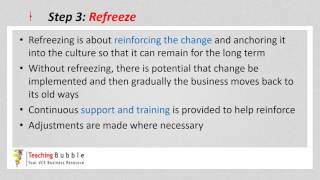 VCE Business Management  Lewins Change Model [upl. by Ruff525]