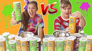 NÃO ESCOLHA A BATATA PRINGLES ERRADA DE SLIME  DONT CHOOSE THE WRONG PRINGLES SLIME CHALLENGE [upl. by Ihculo]