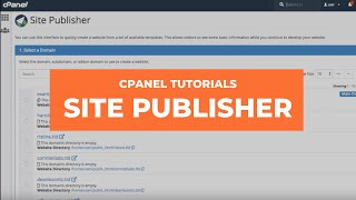 cPanel Tutorials  Site Publisher [upl. by Yziar]