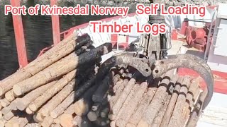 Kvinesdal Norway Self Loading Timber Logs Full Cargo [upl. by Padgett]