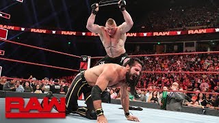 Brock Lesnar viciously mauls Seth Rollins Raw June 3 2019 [upl. by Abate]