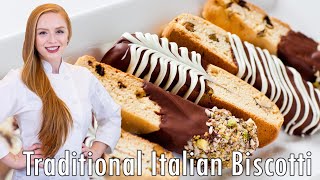 EASY Traditional Italian Biscotti Recipe  Coated in Chocolate [upl. by Nivat]