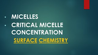 Micelles  Critical Micelle Concentration Factors affecting CMC [upl. by Aidroc]