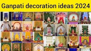 Ganpati decoration ideas 2024decoration ideas for ganpatibackground ideas for ganpati [upl. by Aicineohp]