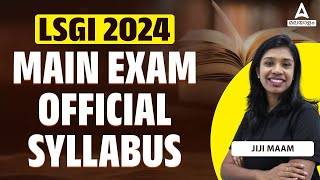 LSGS Mains Syllabus 2024  LSGD Secretary Official Syllabus by Jiji Maam [upl. by Akemahc]