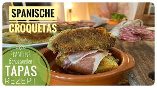 🇪🇸 Spanische Kroketten selber machen  Croquetas mit Spinatfüllung amp Schinkenmantel 🇪🇸 [upl. by Leksehc]