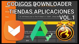 MEJORES CODIGOS DOWNLOADER CODIGOS PARA TIENDAS DE APLICACIONES VOL1PARA FIRE TV Y ANDROID TV [upl. by Anaiviv]