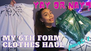 SIXTH FORMCOLLEGE CLOTHES HAUL amp TRY ON  Outfits Ill Be Wearing To 6th Form [upl. by Rehpretsirhc]