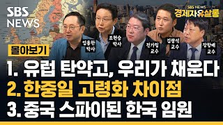 몰아보기 1 유럽 탄약고 우리가 채운다 2 한중일 고령화 차이점 3 중국 스파이된 한국 임원 ft임용한 조현승 전가림 김광석 장항배SBS경제자유살롱 [upl. by Vachell]