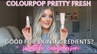 ColourPop Pretty Fresh Foundation 100W  ColourPop Pretty Fresh Tinted Moisturizer Comparison Review [upl. by Fanning63]