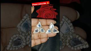 Beautiful glass stone earrings made at home😍 creative handmade shortvideo viralshortvideo craft [upl. by Ylram468]