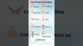 🤚 Hand Gestures amp Their Meanings Enhance Your Communication Skills spokenenglish englishlearning [upl. by Willa]