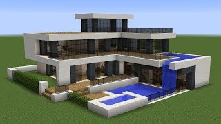 Minecraft  How to build a modern house 21 [upl. by Ellerad]