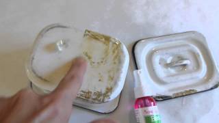 Cleaning Paint from Antique Enamelware [upl. by Nailimixam476]