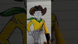 How to draw Cowboy Nobita The Wild West Saga shorts nobita doremon cowboy drawing coloring [upl. by Eduino]