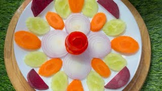 Easy Salad 🥗 Decoration For DinnerSalad Cutting And Decorating Ideas For Beginners [upl. by Senilec]