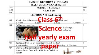 CLASS 6TH SCIENCE HALF YEARLY EXAM QUES PAPER  TERM 1 SESSION 202425 PM SHRI KENDRIYA VIDYALAYA [upl. by Silberman7]