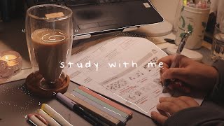 STUDY WITH ME 3hrs ‧˚･☾ exam edition 5010 pomodoro [upl. by Avrom]