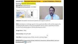 Evoxac Cevimeline for xerostomia in patients with Sjogrens syndrome [upl. by Audi445]