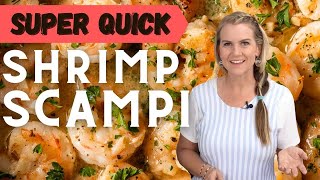 Super Quick Shrimp Scampi  Easy Dinner Recipe [upl. by Annais]