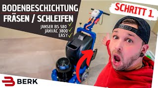 Bodenbeschichtung ⎜Der erste Schritt schleifen TEST der neuen BS 580 von Janser [upl. by Suoirred]