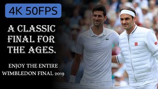 Roger Federer Vs Novak Djokovic Wimbledon 2019 Final  4K 50FPS tennis djokovic rogerfederer [upl. by Ishii]