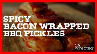 Tailgate Grill Recipe Spicy BBQ Bacon Wrapped Pickles on Your Pellet Smoker [upl. by Ecyaj]