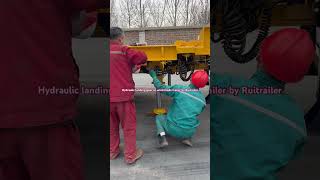 Hydraulic landing gear and pneumatic lock give wind blade trailer much easy operationeasywork [upl. by Beberg]