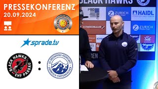 20092024  Pressekonferenz  EHF Passau Black Hawks vs SC Riessersee [upl. by Aerdnuahs]