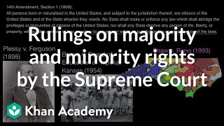 Rulings on majority and minority rights by the Supreme Court  Khan Academy [upl. by Enedan720]