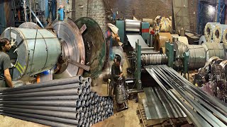 How To Make Stainless Steel Pipe In Factory  Mass production of steel pipes  Stainless Steel Pipes [upl. by Aeli]