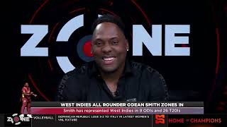 West Indies all rounder Odean Smith zones in Smith has represented Windies in 9 ODIs amp 26 T20Is [upl. by Ahsirek]