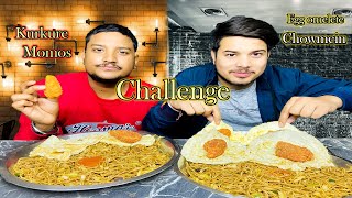 Chow mein  Omelette Kurkure Momos Challenge Chinese Combo Eating Challenge 😱 [upl. by Brom]