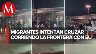 Detienen a seis migrantes que corrieron en garita de Tijuana para cruzar a EU [upl. by Braswell]