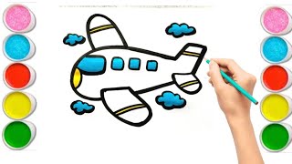 Aeroplane Drawing  How to draw aeroplane  Drawing  Aeroplane drawing for kids easy [upl. by Okiram]