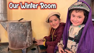 How We Prepare Our Winter Room  Set Wood Burning Stove [upl. by Norret]