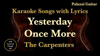 The Carpenters Yesterday Once More Acoustic Guitar Karaoke Songs with Lyrics [upl. by Bully]