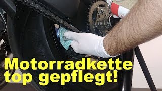 Motorrad Kette effektiv reinigen und fetten  in 5 Minuten [upl. by Hannan16]