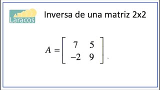 Como determinar la inversa de una matriz 2X2 ejemplo 3 [upl. by Ahsinotna]