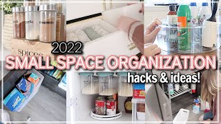 SMALL SPACE ORGANIZATION ON A BUDGET 2022  RENTER FRIENDLY SPACE SAVING HACKS amp IDEAS  SMALL HOME [upl. by Roselba]