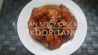 Korean Spicy Chicken stew DAKDORITANG RECIPE 韩国辣鸡做法 [upl. by Treblah]