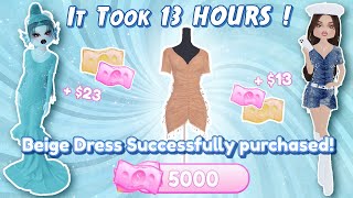 I Spent 13 Hours Farming for the Beige Dress in Dress to Impress [upl. by Eittocs]