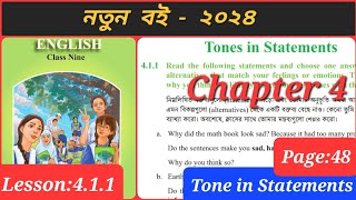 Class 9 English chapter 4 Lesson 411 Tones in Statements Class 9 English new book 2024 [upl. by Omland]